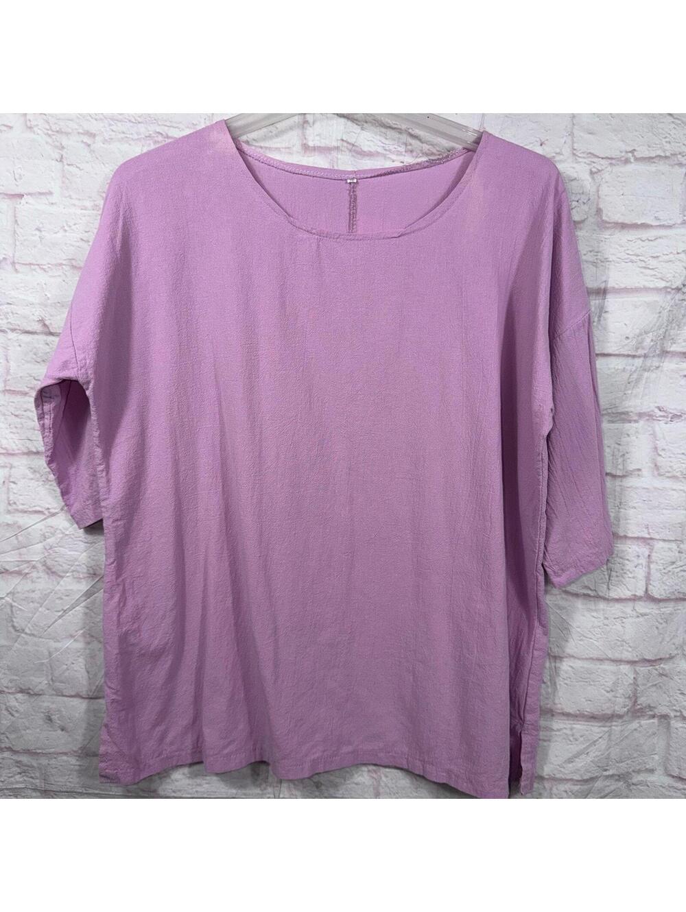 Women’s 2XL Lavender Oversized Short Sleeve Shirt